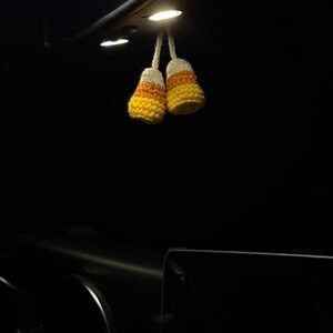 Crochet Candy Corn Car Charm